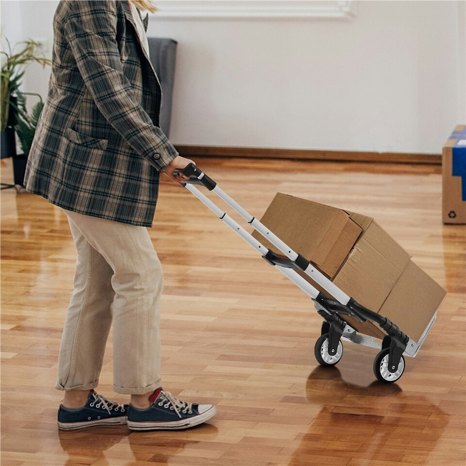 image 1 of Yaheetech Aluminum Hand Trolley Black