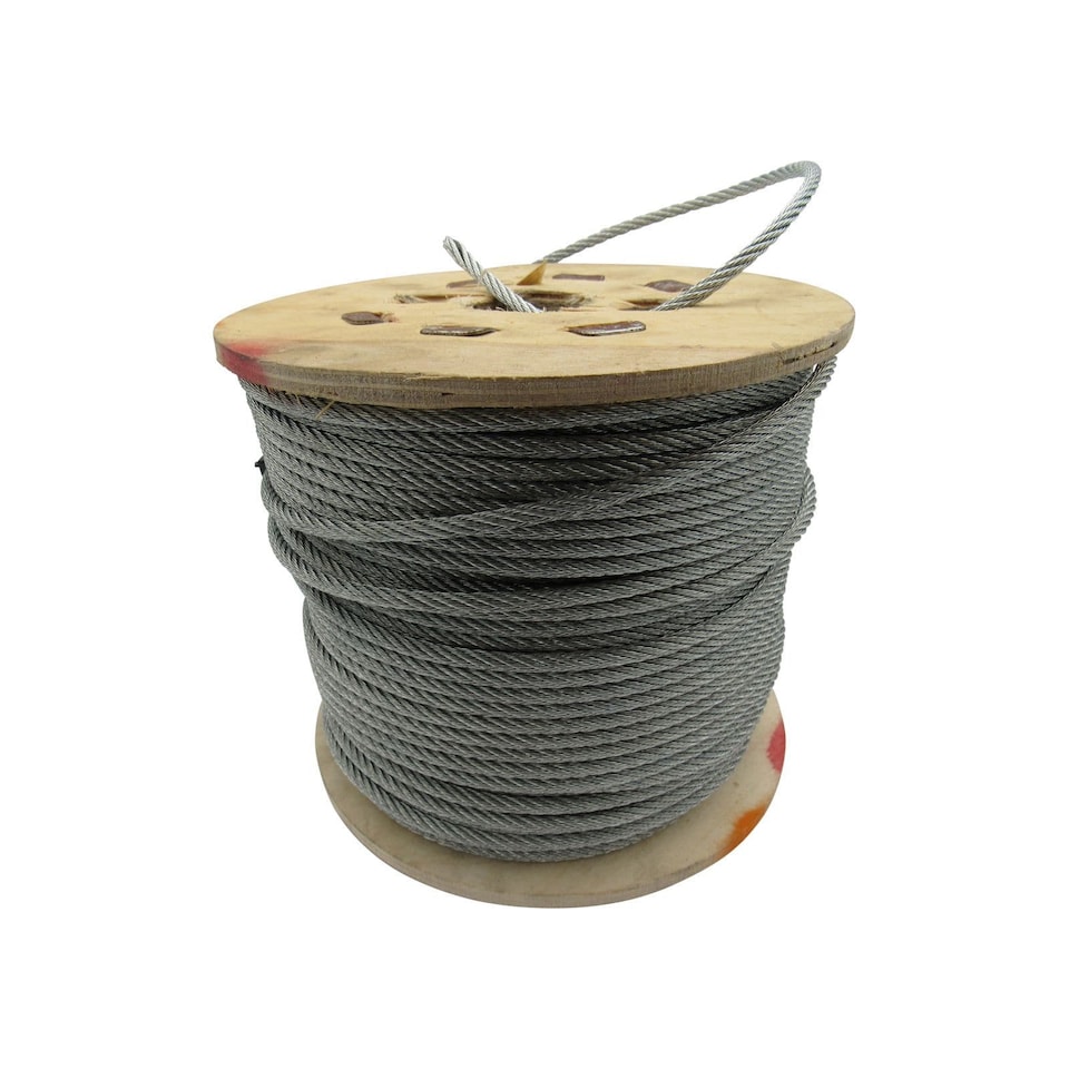 Galvanised Steel Wire Rope Cable 3MM 6x7 (100M Reel 6 x 7 Rigging Marine)