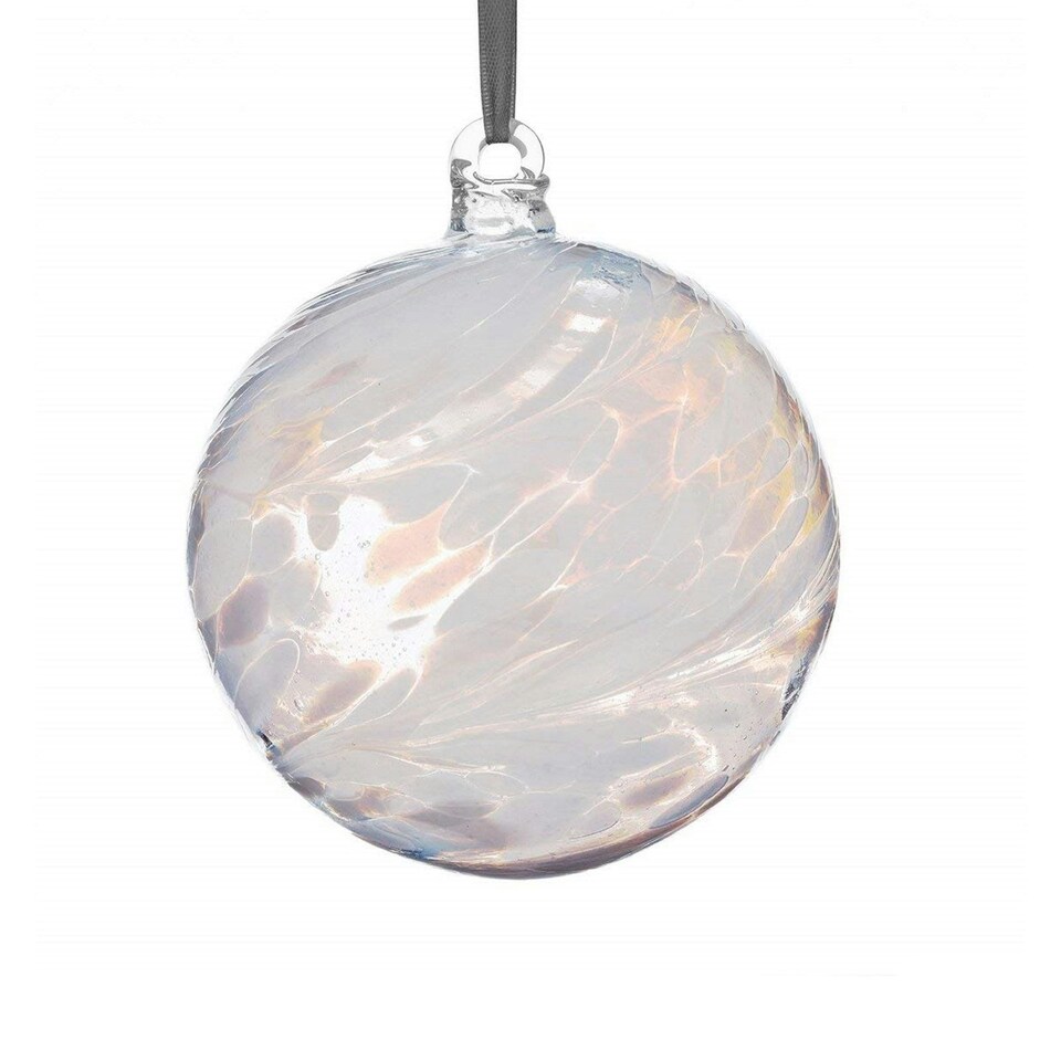 Sienna Glass Hanging Ornament 10cm Friendship Ball - Diamond