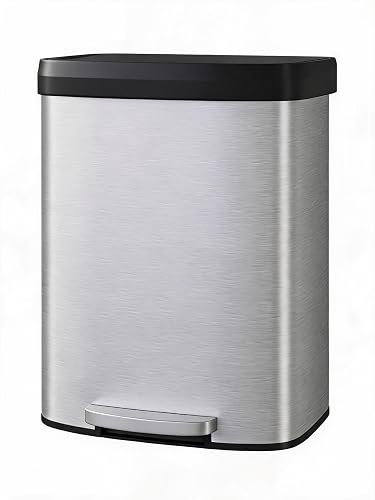 London Boutique Stainless Steel Kitchen Step Bin 60L Large Capacity