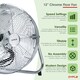 image 3 of Oypla Electrical 12" Inch Chrome 3 Speed Floor Standing Gym Fan Hydroponic