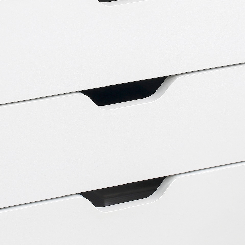 image 1 of Vinsetto Vertical Filing Cabinet, 7-drawer File Cabinet, Mobile Office Cabinet on Wheels for Study, Home Office, White