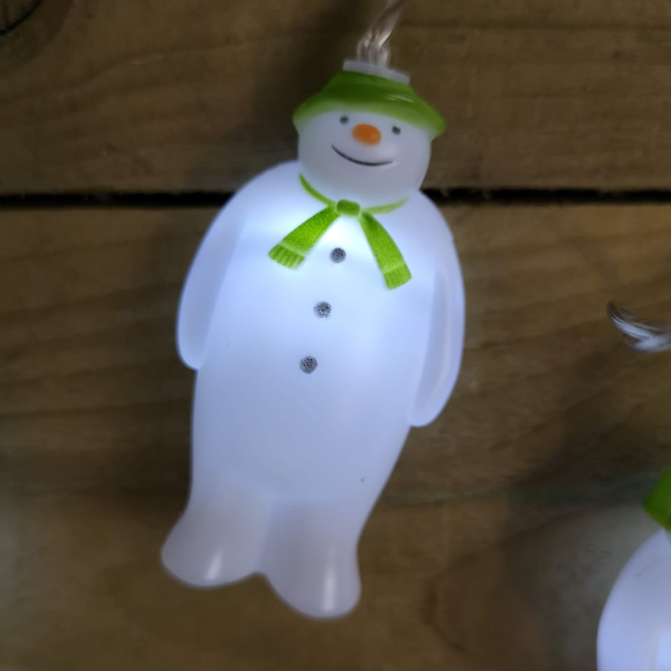 image 1 of The Snowman And The Snowdog Battery Operated 10 Snowmen LED Indoor String Light Ice White LEDs
