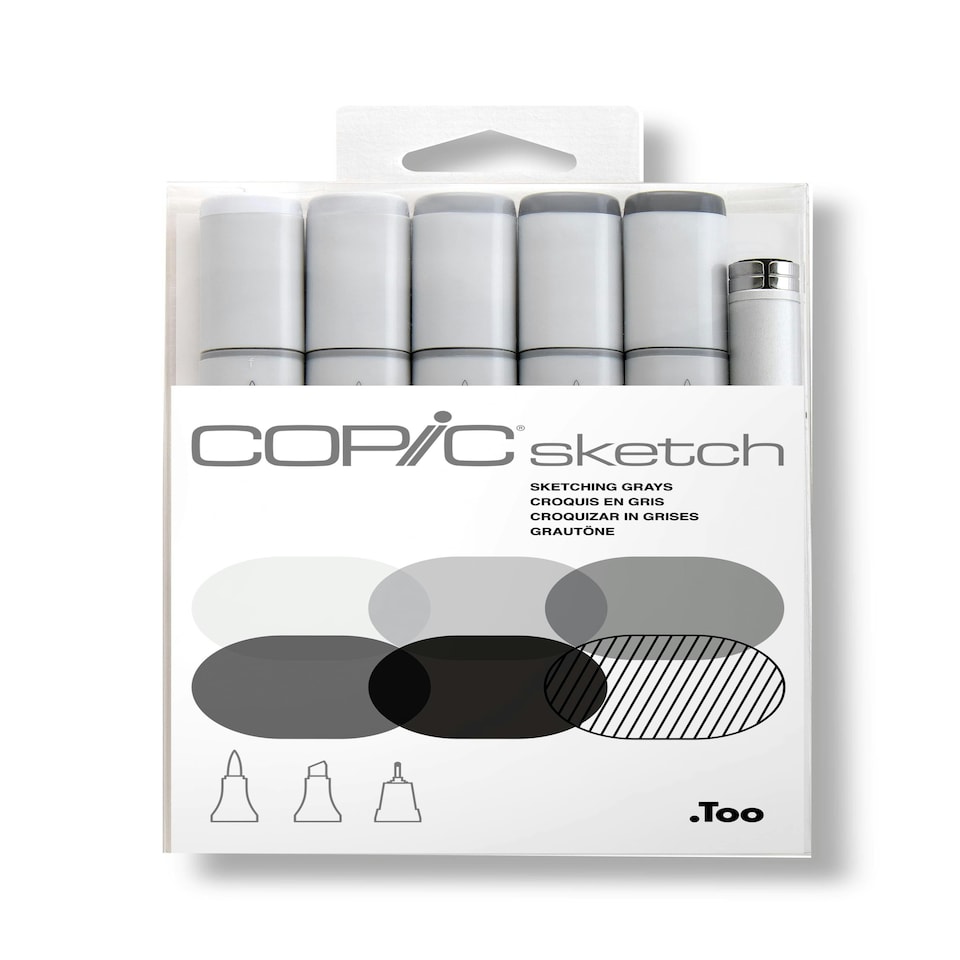 image 1 of Copic Sketch Set, Greys, Set of 5 + 1