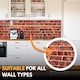 image 3 of NOVECRAFTO Red Brick Effect 3D Wall Panels (96cm x 48cm) DIY PVC Plastic Cladding Panels