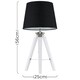 image 3 of ValueLights Clipper White Tripod Table Lamp With Large Black Tapered Shade Black
