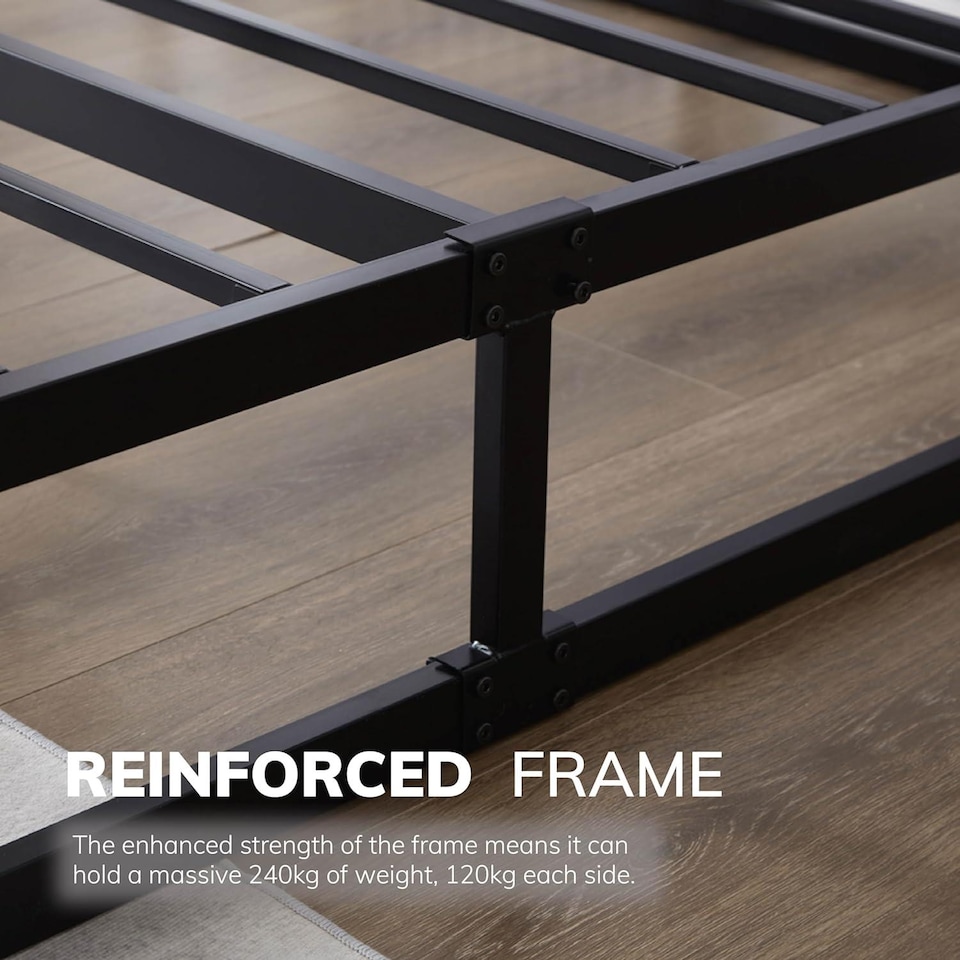 image 1 of House of Home Double Bed Frame Extra Strong Platform Metal Frame Bedroom Easy Build