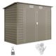 image 1 of Outsunny 8x4ft Metal Garden Storage Shed, Double Doors, Light Grey