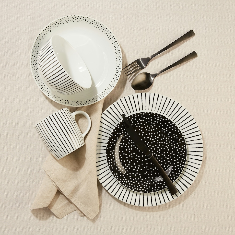 image 1 of 20pc Betsy Black & White Dinner Set
