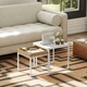 image 5 of HOMCOM Modern Coffee Table Set Square Nest of Tables for Small Space White