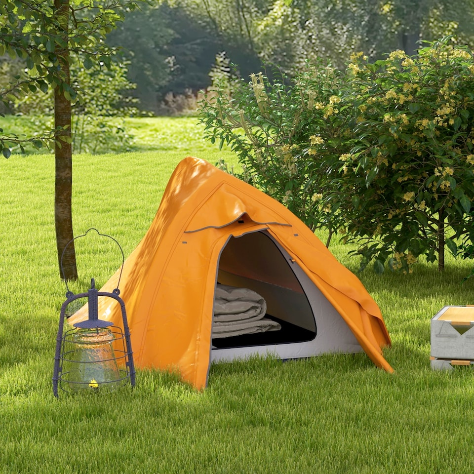image 1 of Outsunny Double Layer Camping Tent for 1-2 Man, 2000mm Waterproof, Green