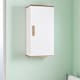 image 1 of Showerdrape Nola Matt White & Bamboo Single Wall Bathroom Cabinet | White | 1