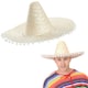 image 2 of Orange Mexican Sombrero – Fancy Dress Hat with Pom-Pom Trim N/A | 1