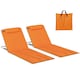 image 1 of Outsunny 2 Pieces Outdoor Beach Mat Steel Reclining Chair Set Orange | Orange | Orange | One Size