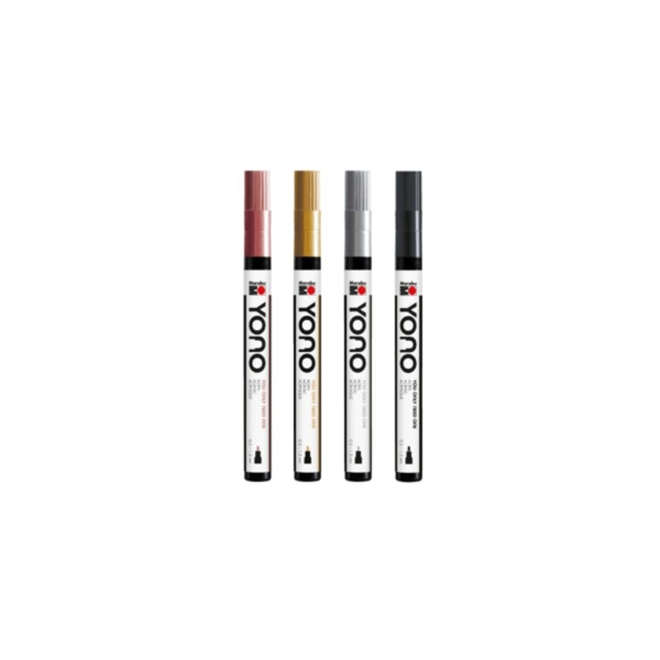 image 1 of Marabu Yono Marker Pen, Metals, Pack Of 4