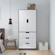 image 6 of HOMCOM 2 Door Wardrobe Modern Wardrobe with 3 Drawer and Hanging Rod, Grey