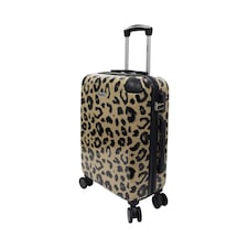 Groundlevel Animal Print Hard Shell Cabin Suitcase Carry On Spinner Travel Luggage | Multi | Leopard