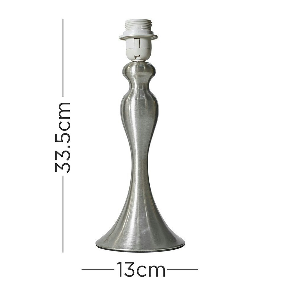 image 1 of ValueLights Modern Brushed Chrome Spindle Design Table Lamp Base