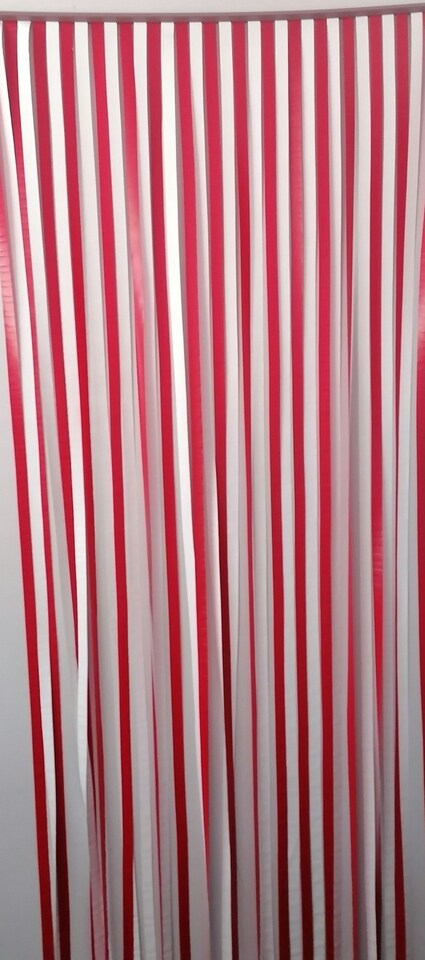 image 1 of Slat type Door Curtain,Bug Blind,Fly Blind,Strip Blind-RED & WHITE - 80cm wide x 200cm drop | Red | White