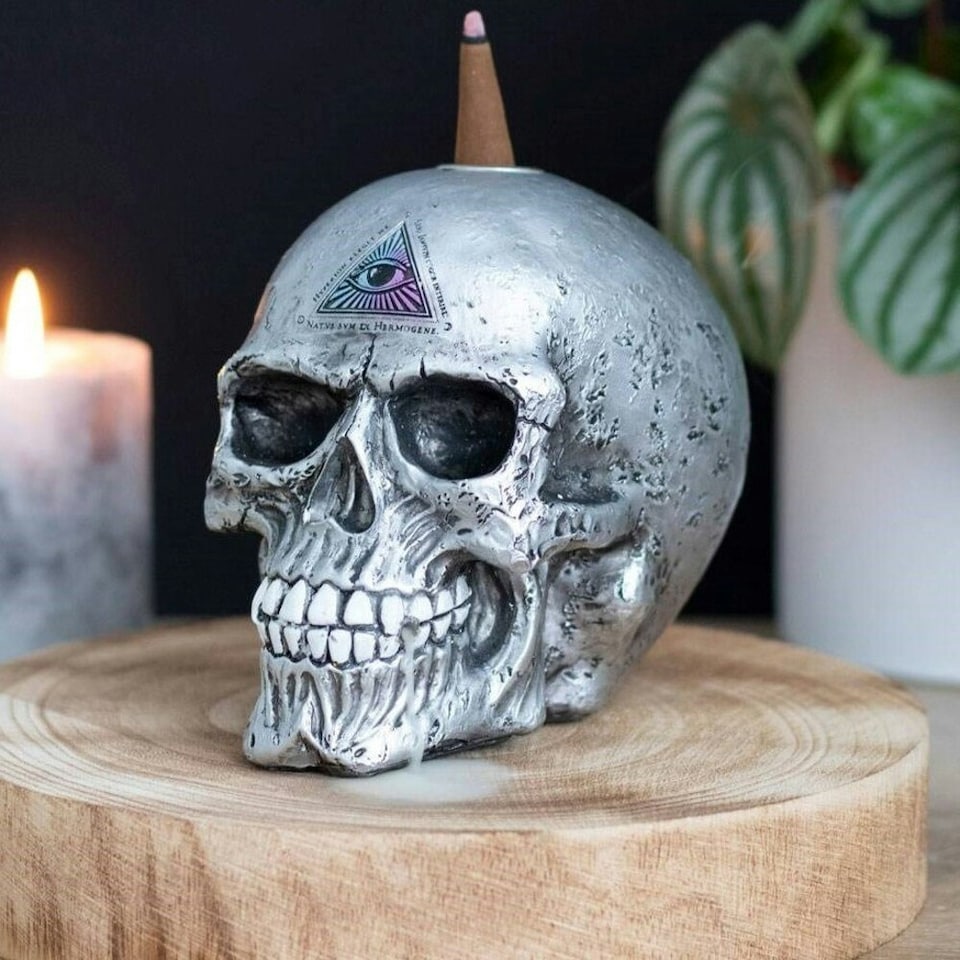 image 1 of Alchemy The Void Resin Backflow Incense Burner - Silver - One Size