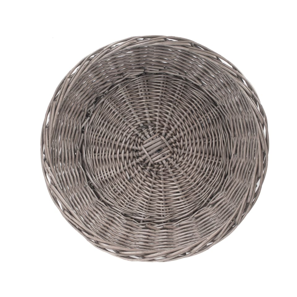 image 1 of Antique Wash Round Wicker Packing Tray | Brown | Brown | One Size