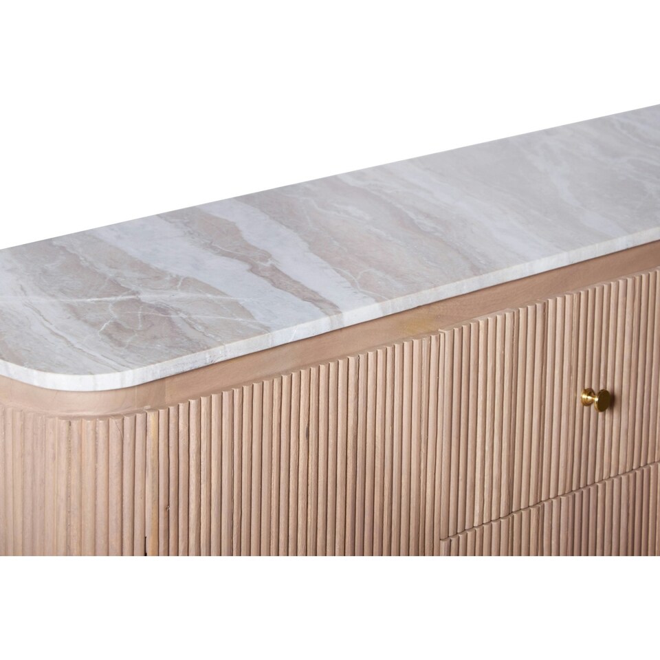 image 1 of Bundi Natural Marble & Wood Extra Large Sideboard Brown
