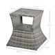 image 7 of Outsunny Rattan Wicker Tea Coffee Table w/ Umbrella Hole and Storage Space Grey