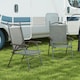 image 2 of Outsunny Folding Chairs Set, Breathable Mesh Fabric Seat, Dark Grey