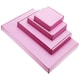 image 2 of 100 x Mini (10cm x 10cm x 2cm) Bright Pink Mini Postal Mailing Large Letter Die Cut Boxes | Pink