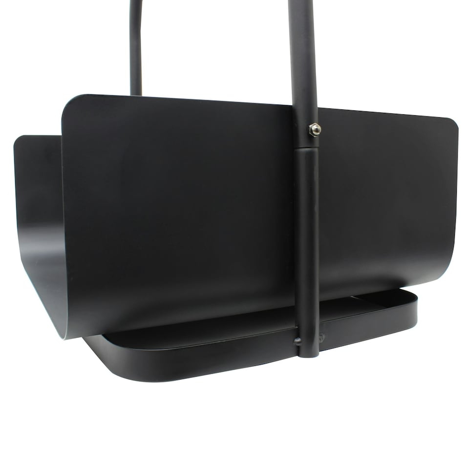 image 1 of JVL Steel Conway Fire Companion Black Log Holder - Black