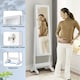 image 6 of COSTWAY Freestanding Jewelry Cabinet Lockable Armoire w/Mirror White