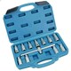 image 1 of 12pc Oil Drain Plug Key Set For Gear Boxes Back Axles Gearbox Hex + Square Bits