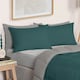 image 4 of OHS Coverless Reversible 10.5 Tog Duvet And Pillowcase Bedding Set, Single - Teal/Grey | Multi | Teal and Grey | Single