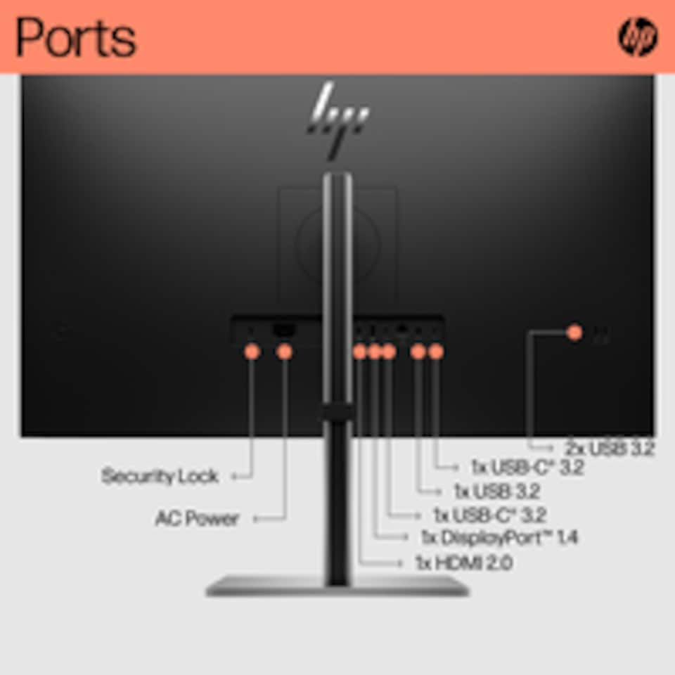 image 1 of HP E32k G5 4K USB-C Monitor, 80 cm (31.5"), 3840 x 2160 pixels, 4K Ultra HD, LCD, 5 ms, Black | Black | Black | 69.7 cm