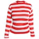 image 1 of Red and White Striped Long Sleeve Top | Red | M