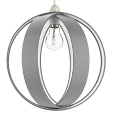 Modern Grey Faux Silk Fabric Cocoon Globe Design Ceiling Pendant Light Shade | Grey | Grey | 1
