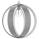 image 1 of Modern Grey Faux Silk Fabric Cocoon Globe Design Ceiling Pendant Light Shade | Grey | Grey | 1
