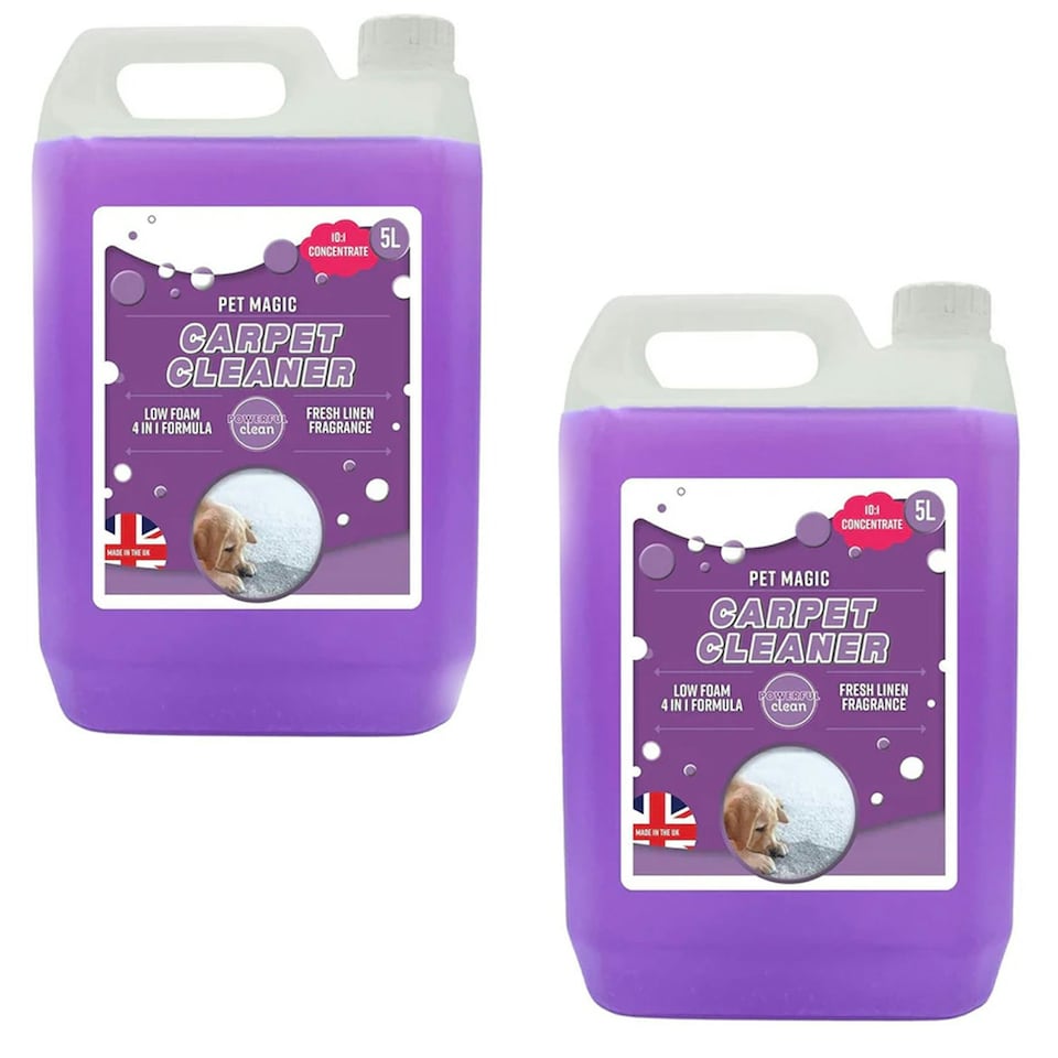 image 1 of 2 x Dog Stain & Odour Remover 5 Litre Pet Carpet Cleaning Shampoo With a Fresh Linen Fragrance
