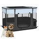 image 6 of PawHut Portable Dog Pen for Puppies, Rabbits, Kittens, Guinea Pigs - Grey