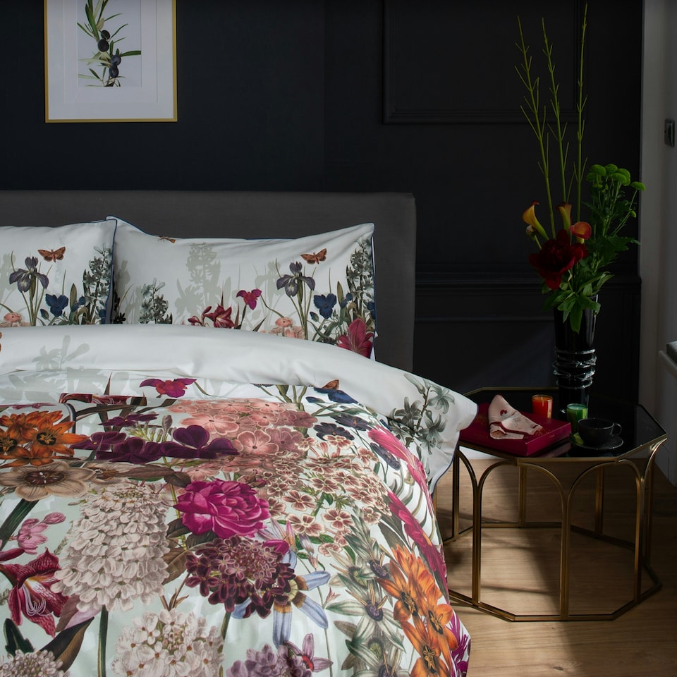 image 1 of Luxury Tivoli Bedding 100% Cotton Modern Design Blue | Blue | King