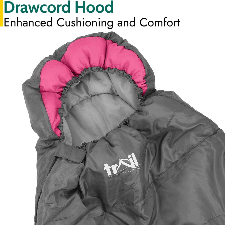 image 1 of Hooded Sleeping Bag - Pink