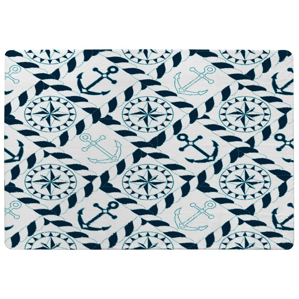 image 1 of Blue Nautical Elements (Rug) Blue | Small: 60x110cm