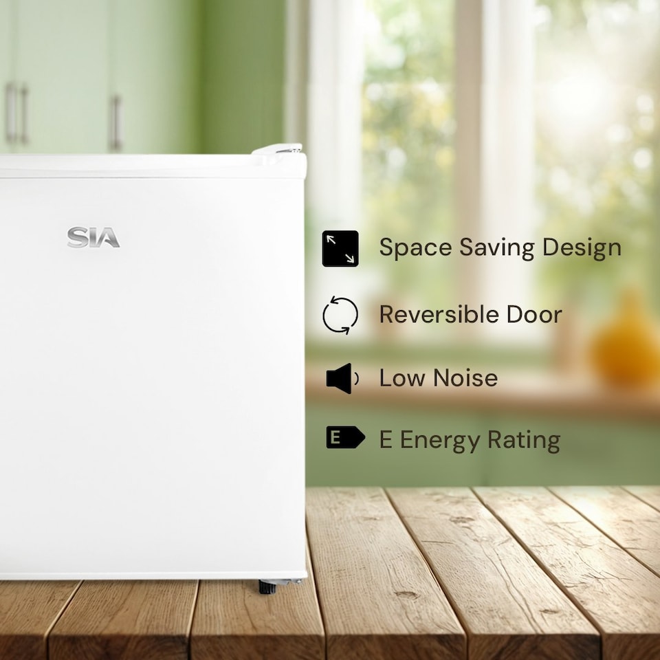 image 1 of SIA TT02WH 39L White Counter Table Top Mini Freezer With 4* Rating White