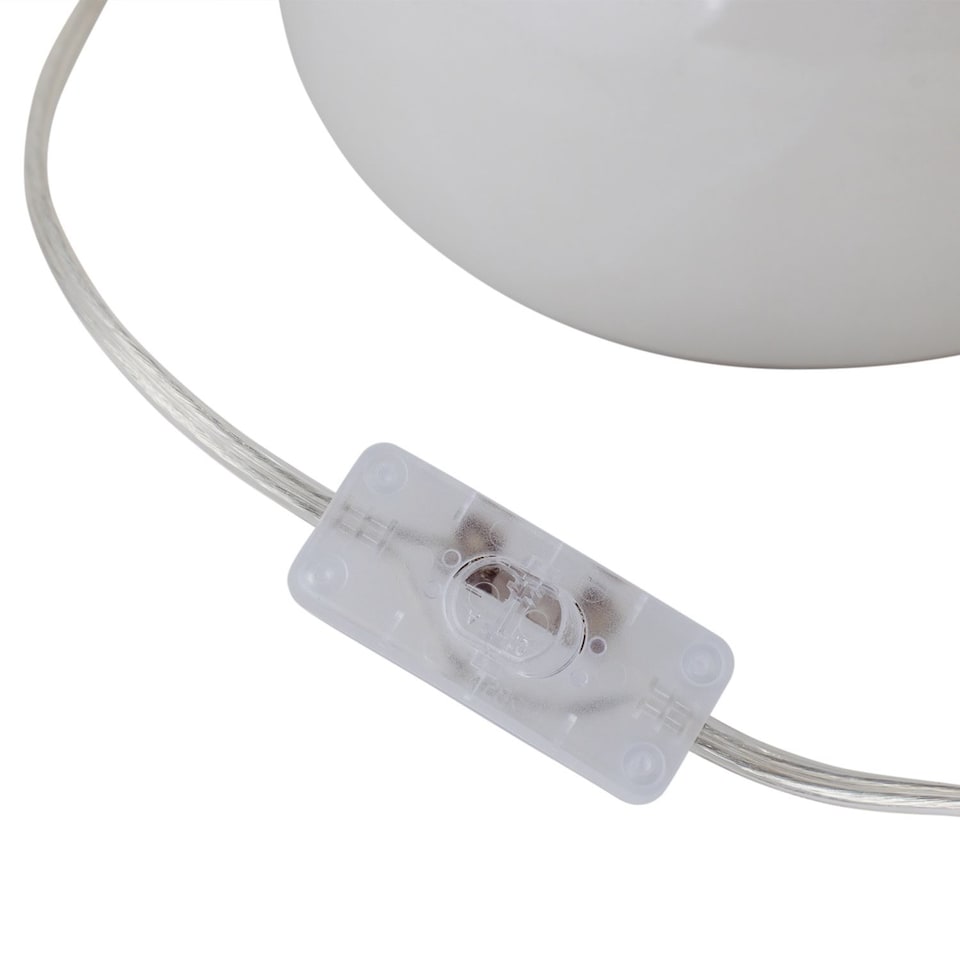 image 1 of Set of 2 Tuscan - White Ceramic Lamps with White Fern Shade | White | White | Large | 2