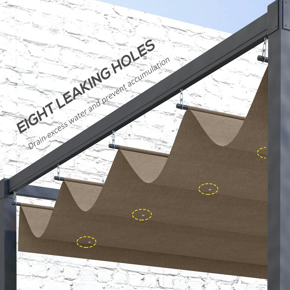 image 1 of Outsunny 2.86 x 2.45 m Pergola Cover Replacement for 3x2 m Frame, Coffee