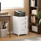 image 2 of HOMCOM Mobile Filing Cabinet with 3 Drawers and Wheels, Lockable Rolling Under Desk Drawers for A4 and Letter Sized Hanging File Holders, Printer Stand for Home Office, White | White | White