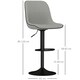 image 7 of HOMCOM Set of 2 Bar Stools, Adjustable Swivel Breakfast Barstools, Grey 
