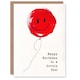 image 1 of Lovely Zizi Simple Smiley Face Red Balloon Non Binary Birthday Card