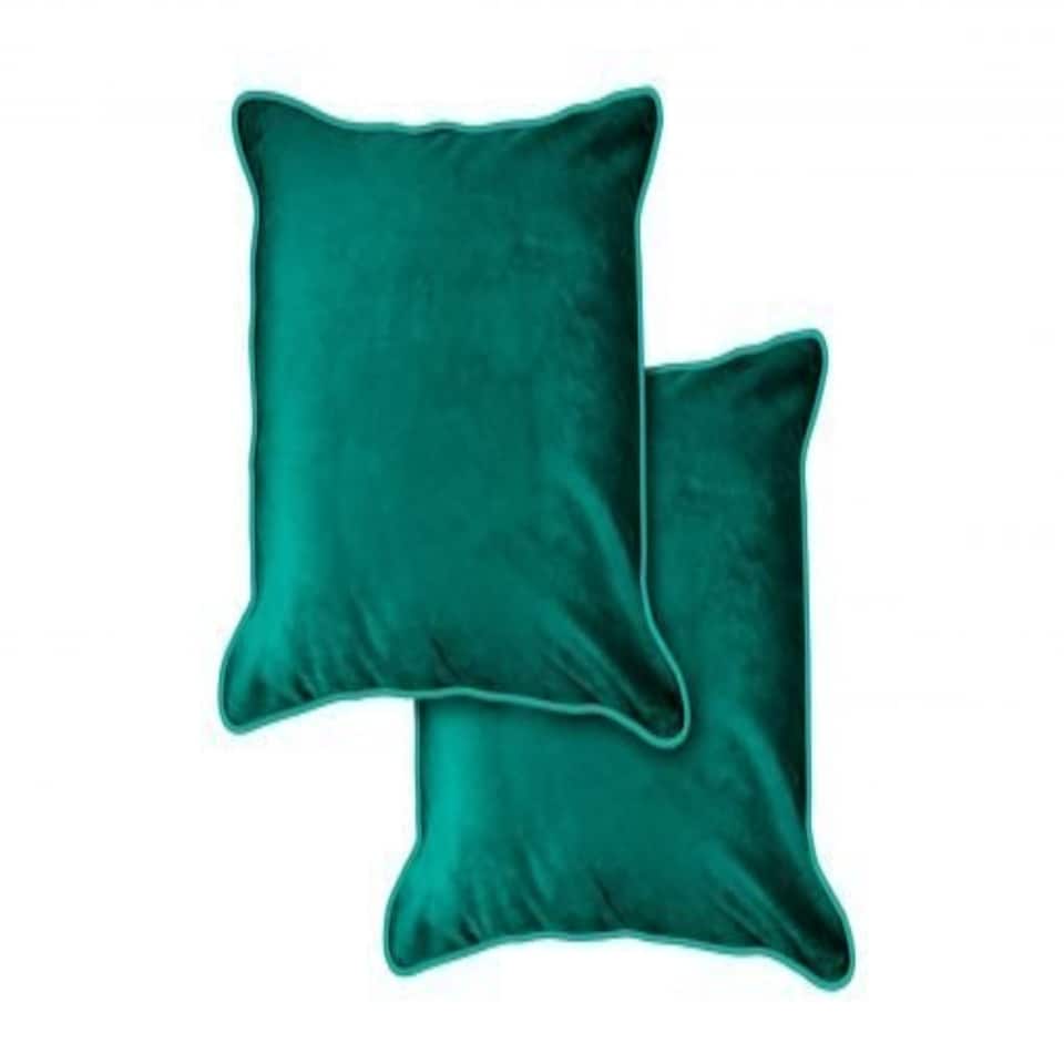 image 1 of Plush Velvet Cushion Cover 43cm x 43cm Emerald Green Green | Green