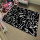 image 4 of Faces, Masks and Geometric Shapes Repeating (Rug) Black | M